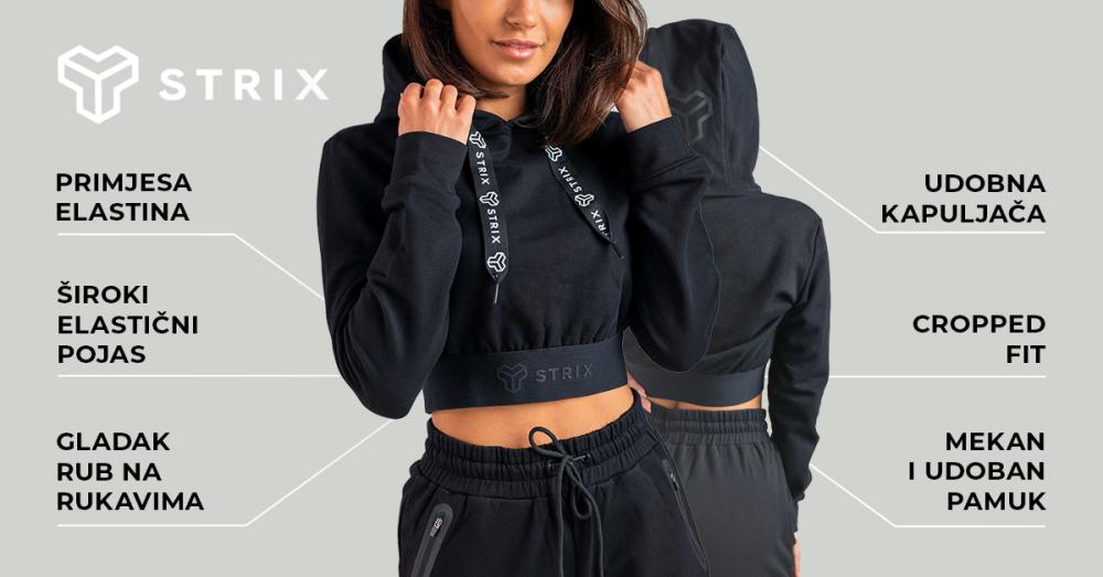 Women‘s Essential Cropped Hoodie Black - STRIX