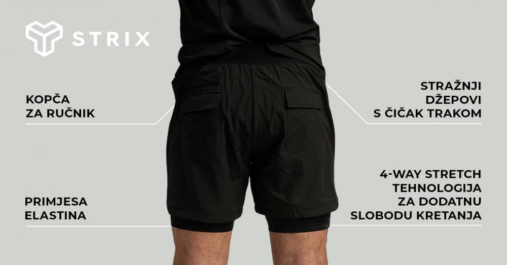 2in1 Shorts black - STRIX