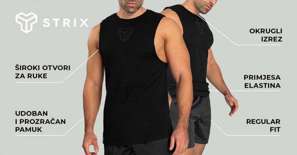 Essential Cut-Off Tank Top Black - STRIX