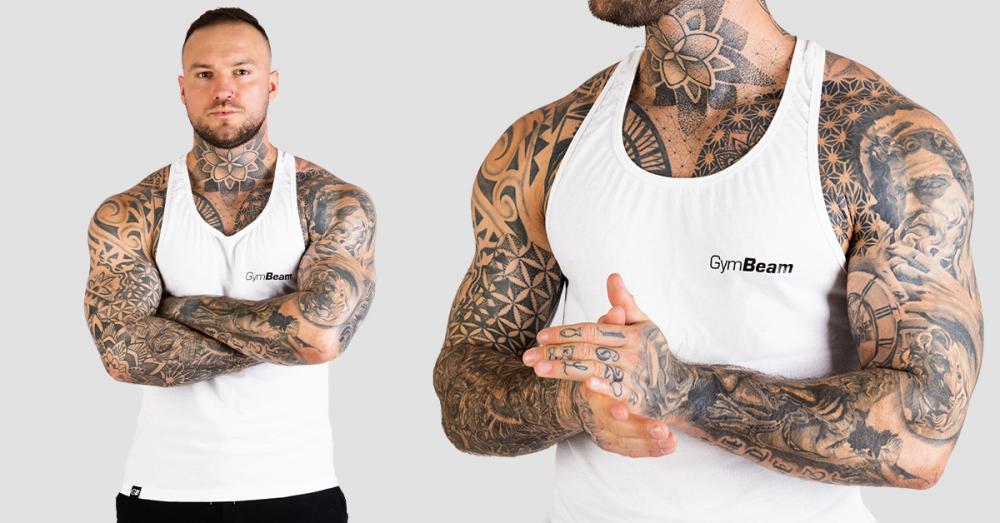 Men's Stringer Tank Top White - GymBeam