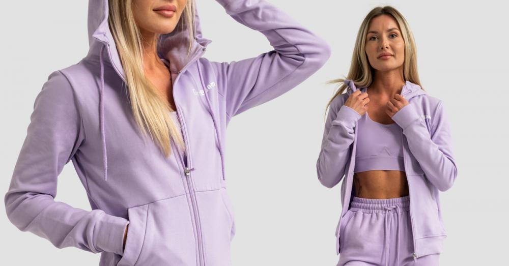 Ženska dukserica Limitless Zip Up Lavender - GymBeam