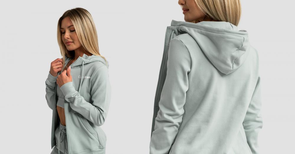 Ženska dukserica Limitless Zip Up Eucalypt - GymBeam