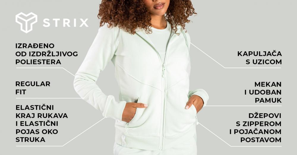 Ženska dukserica Zip Up Nova Moon Grey - STRIX