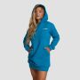 Ženska dukserica Limitless Longline Aquamarine - GymBeam