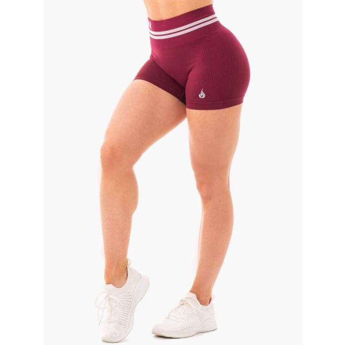 Ženske kratke hlače Freestyle High Waisted Burgundy - Ryderwear