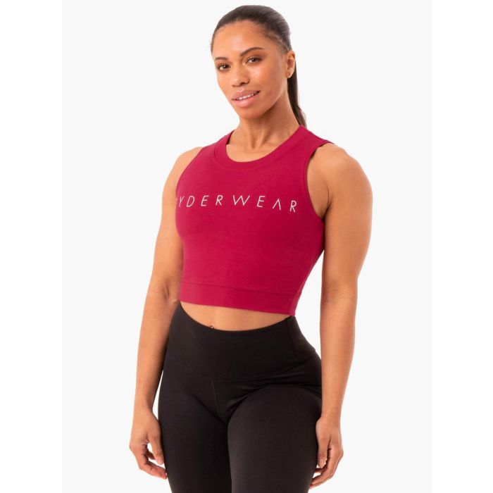 Ženski Crop Top Motion Wine Red - Ryderwear