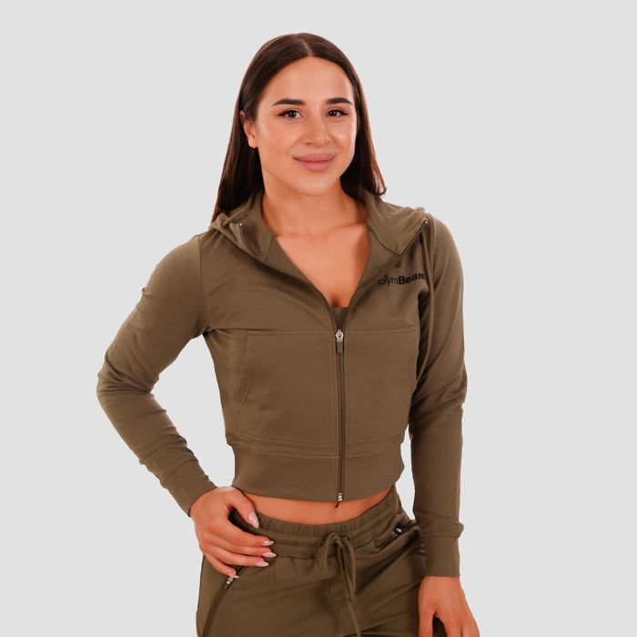 Ženska dukserica TRN Zip-Up Olive – GymBeam