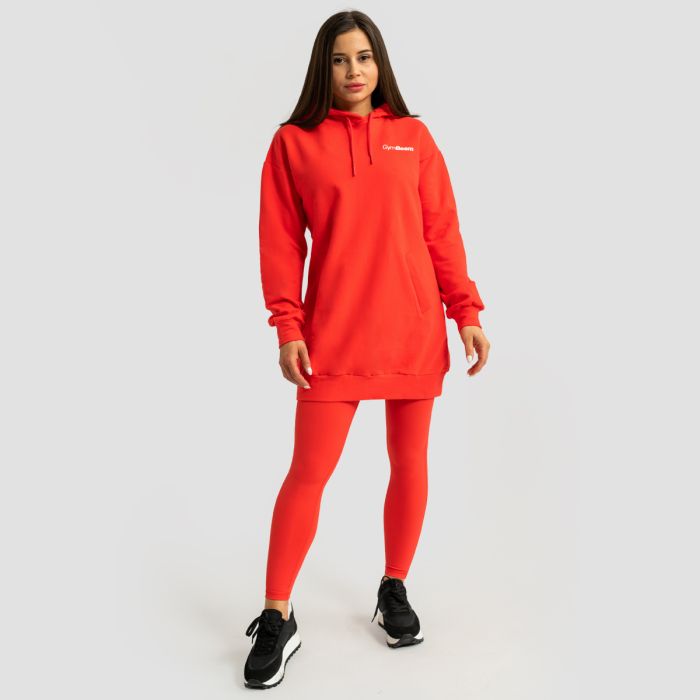 Ženska dukserica Limitless Longline Hot Red - GymBeam