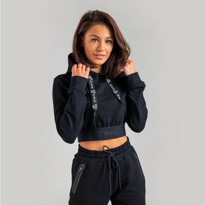 Ženska dukserica Essential Cropped Black – STRIX