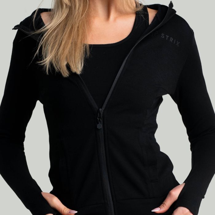 Ženska dukserica MERINO I Zip Up Black - STRIX