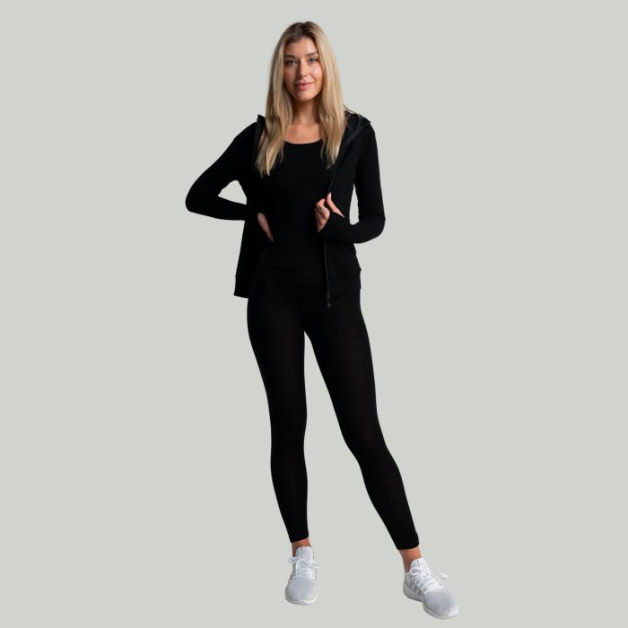 Ženska dukserica MERINO I Zip Up Black - STRIX