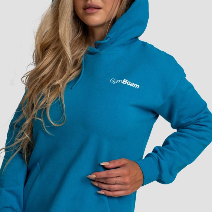 Ženska dukserica Limitless Longline Aquamarine - GymBeam