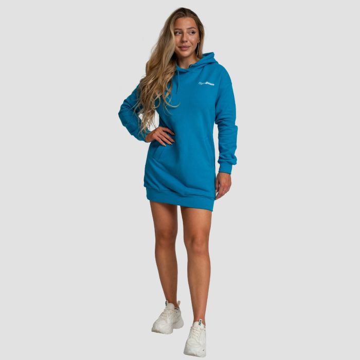 Ženska dukserica Limitless Longline Aquamarine - GymBeam