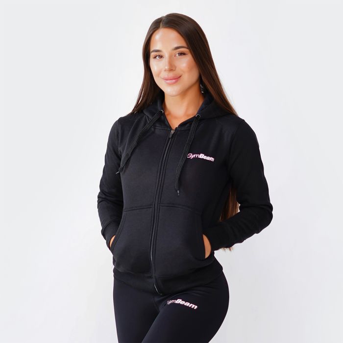 Ženska duksa Zipper Hoodie Black - GymBeam