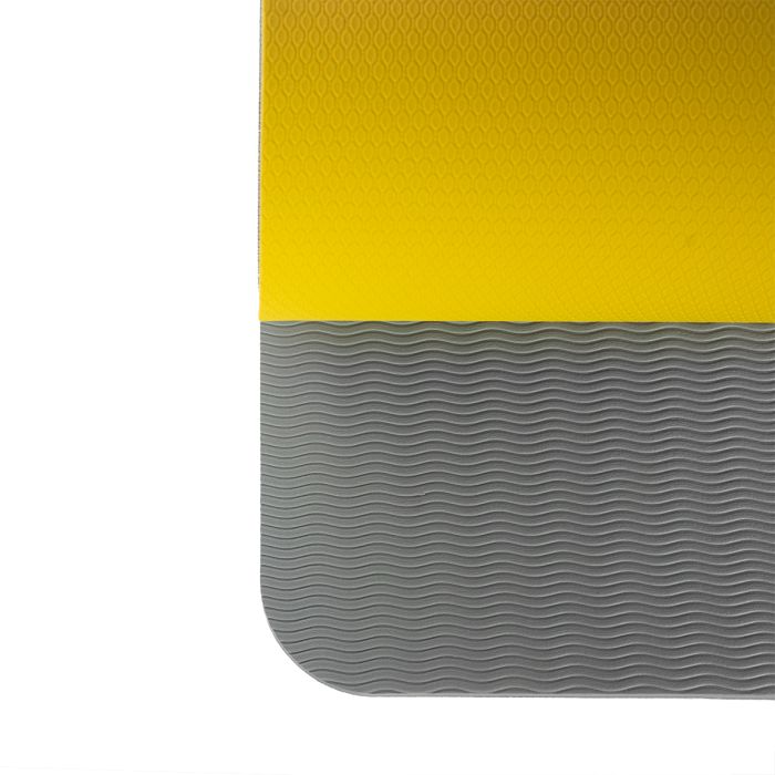 Podloga za vježbanje Dual Yoga Mat Yellow/Grey – GymBeam