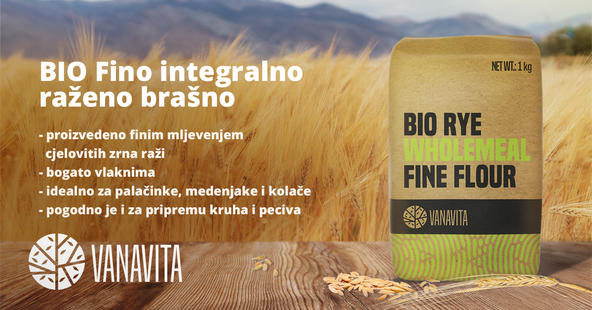 BIO fino integralno raženo brašno - Vanavita