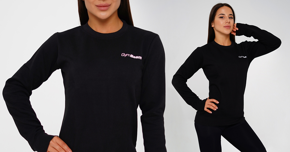 Dámska mikina Basic Jumper Black - GymBeam