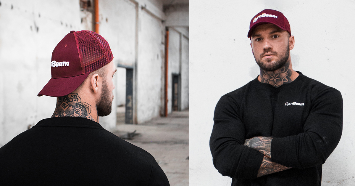 Šilterica Mesh Panel Cap Burgundy - GymBeam