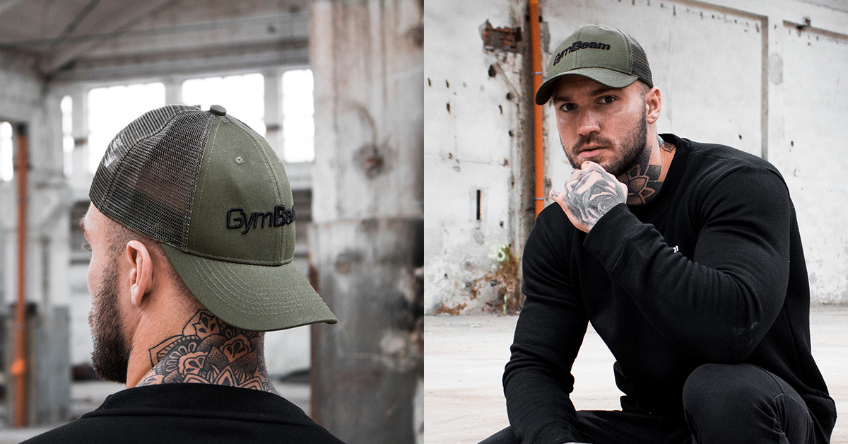 Šilterica Mesh Panel Cap Military Green - GymBeam